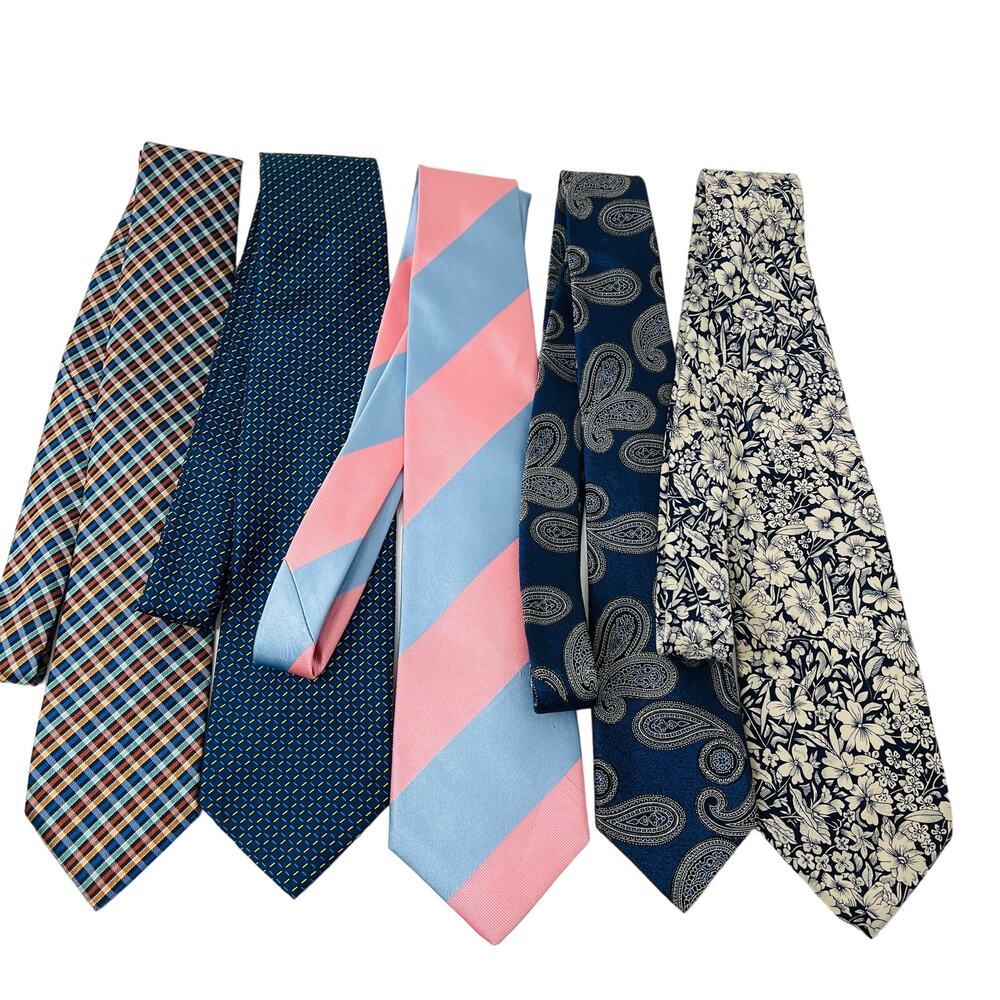BUNDLE Ties Silk Designer Charles Tyrwhitt Alexander Bugatchi Tuli Blue Pink